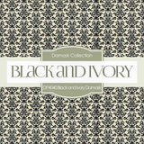 Black and Ivory Damask Digital Paper DP4040 - Digital Paper Shop
