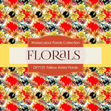 Yellow Asters Florals Digital Paper DP7131 - Digital Paper Shop