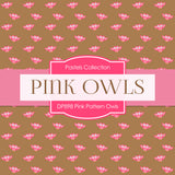Pink Pattern Owls Digital Paper DP898 - Digital Paper Shop