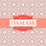 Coral Damask Digital Paper DP2905 - Digital Paper Shop