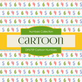 Cartoon Numbers Digital Paper DP6759 - Digital Paper Shop