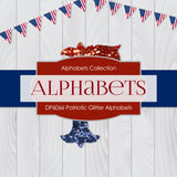 Patriotic Glitter Alphabets Digital Paper DP6066 - Digital Paper Shop - 4