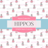 Hippo Cuteness Digital Paper DP6834 - Digital Paper Shop