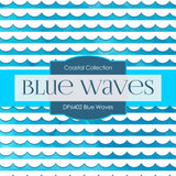 Blue Waves Digital Paper DP6402 - Digital Paper Shop