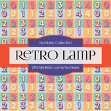 Retro Lamp Numbers Digital Paper DP6766 - Digital Paper Shop