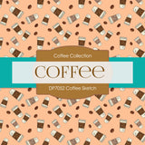 Coffee Sketch Digital Paper DP7052 - Digital Paper Shop