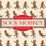 Sock Monkey Digital Paper DP1844 - Digital Paper Shop