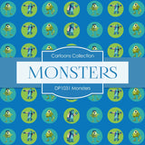 Monsters Digital Paper DP1031 - Digital Paper Shop