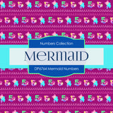 Mermaid Numbers Digital Paper DP6764 - Digital Paper Shop