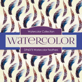 Watercolor Feathers Digital Paper DP6073 - Digital Paper Shop - 4