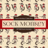 Sock Monkey Digital Paper DP1845 - Digital Paper Shop