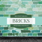 Brick Wall Wood Digital Paper DP2274A - Digital Paper Shop