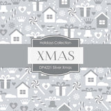 Silver Xmas Digital Paper DP4221A - Digital Paper Shop