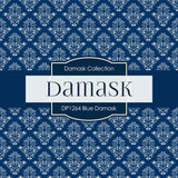 Blue Damask Digital Paper DP1264 - Digital Paper Shop