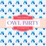 Bright Owls Party Digital Paper DP110 - Digital Paper Shop