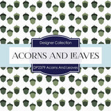 Acorns And Leaves Digital Paper DP2379 - Digital Paper Shop