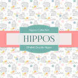 Doodle Hippo Digital Paper DP6845 - Digital Paper Shop