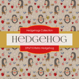 Retro Hedgehog Digital Paper DP6710 - Digital Paper Shop
