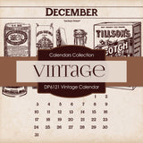 Vintage Calendar Digital Paper DP6121 - Digital Paper Shop