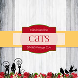 Vintage Cats Digital Paper DP4363D - Digital Paper Shop