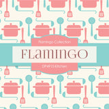 Pink Flamingo Kitchen Digital Paper DP4915 - Digital Paper Shop