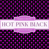 Hot Pink Black Digital Paper DP873 - Digital Paper Shop
