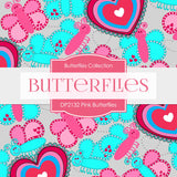 Pink Butterflies Digital Paper DP2132 - Digital Paper Shop