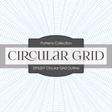 Circular Grid Outline Digital Paper DP6207A - Digital Paper Shop