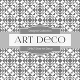 Silver Art Deco Digital Paper DP867 - Digital Paper Shop