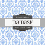 Damask Outline Digital Paper DP6201B - Digital Paper Shop