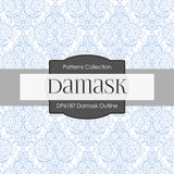 Damask Outline Digital Paper DP6187A - Digital Paper Shop