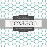 Hexagon Outline Digital Paper DP6139B - Digital Paper Shop