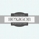 Hexagon Outline Digital Paper DP6189A - Digital Paper Shop