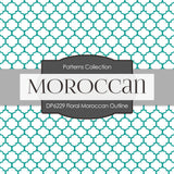 Floral Moroccan Outline Digital Paper DP6229B - Digital Paper Shop