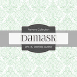 Damask Outline Digital Paper DP6187A - Digital Paper Shop