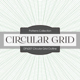 Circular Grid Outline Digital Paper DP6207A - Digital Paper Shop