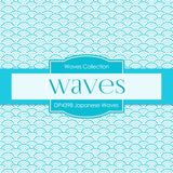 Japanese Waves Digital Paper DP4398 - Digital Paper Shop