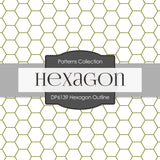 Hexagon Outline Digital Paper DP6139B - Digital Paper Shop