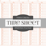 Retro Time Sheet Digital Paper DP6233B - Digital Paper Shop
