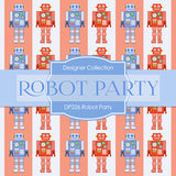 Robot Party Digital Paper DP226 - Digital Paper Shop
