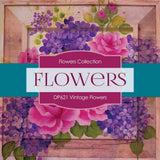Vintage Flowers Digital Paper DP621 - Digital Paper Shop