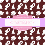 Christmas Pink Digital Paper DP2073 - Digital Paper Shop
