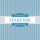 Blue Damask Digital Paper DP449 - Digital Paper Shop