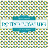 Retro Bowling Digital Paper DP237 - Digital Paper Shop