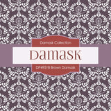 Brown Damask Digital Paper DP4951B - Digital Paper Shop