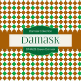 Green Damask Digital Paper DP4962B - Digital Paper Shop