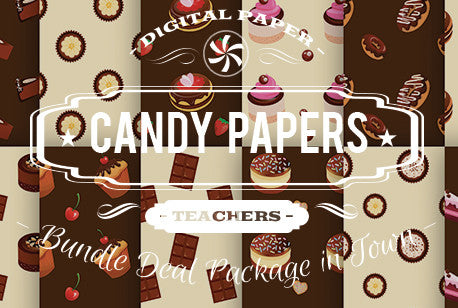 Digital Papers - Candy Papers Bundle Deal - Digital Paper Shop