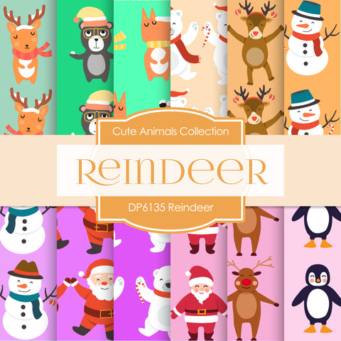 Reindeer Digital Paper DP6136 - Digital Paper Shop