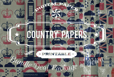 Digital Papers - Country Papers Bundle Deal - Digital Paper Shop