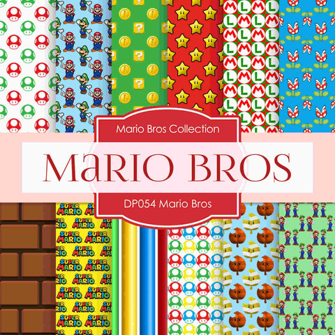 Mario Bros Digital Paper DP054 - Digital Paper Shop